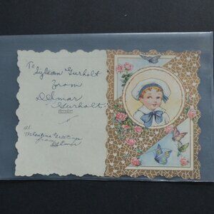 Whitney Made Vintage Valentine Card Boy St. Sailor Hat
